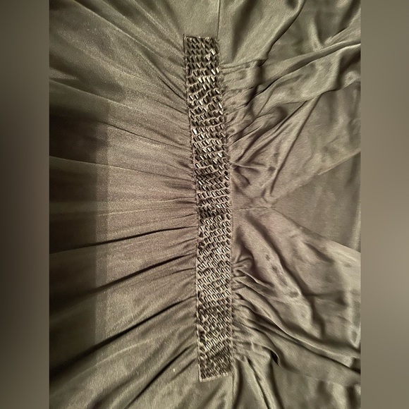 Express Black Satin Cap Sleeve Beaded Tunic/Dress size M - Picture 4 of 7